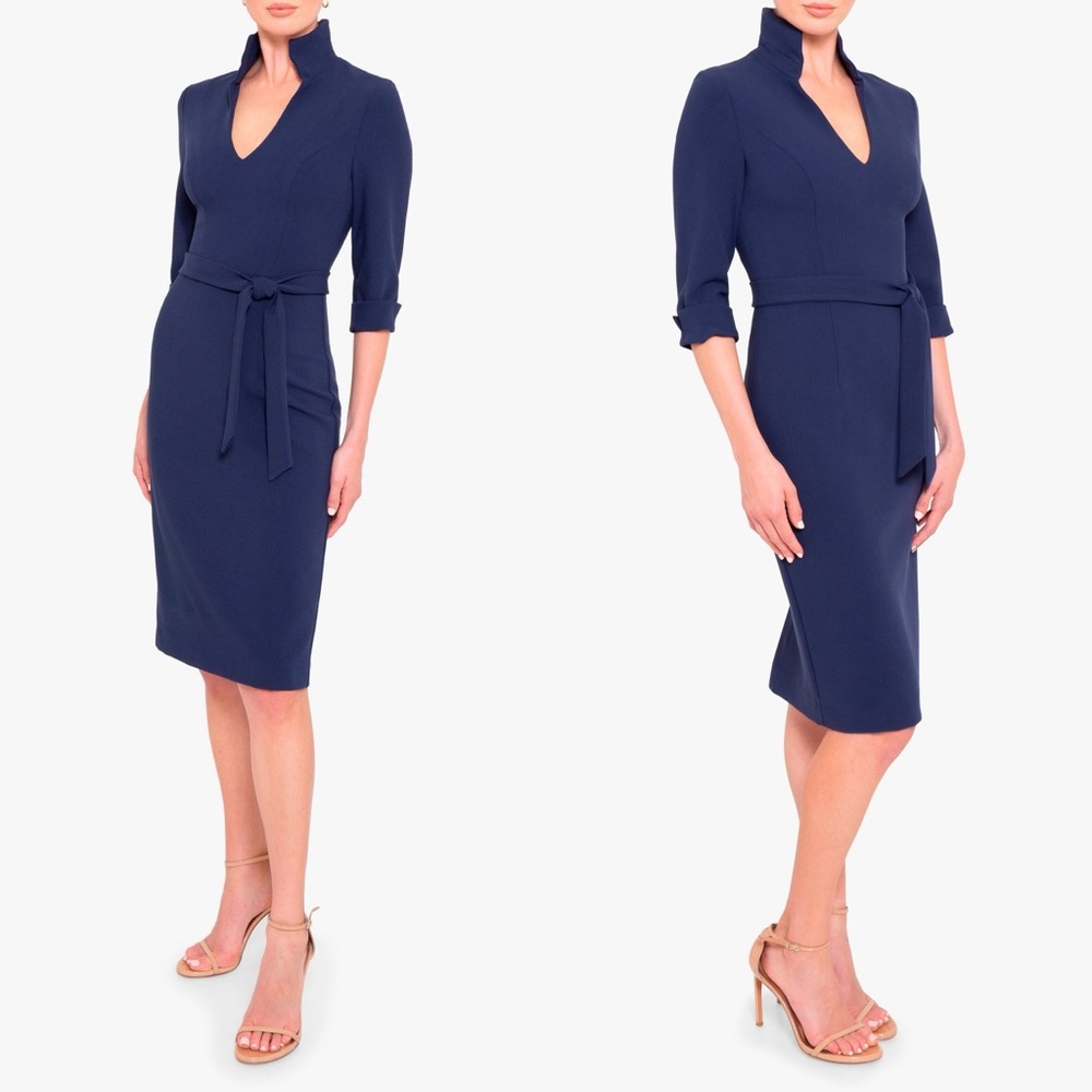 BLACK HALO Madeline Sheath Dress Pacific Blue Size 0 NEW - Picture 8 of 14